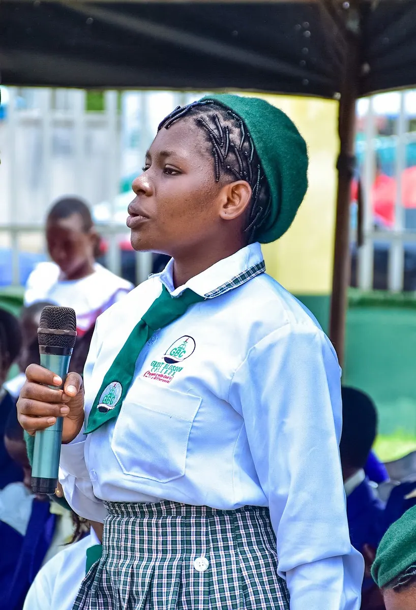Girl receiving educational support